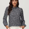 Women 89th + Madison | Puff Sleeve Floral Blouse Black Combo