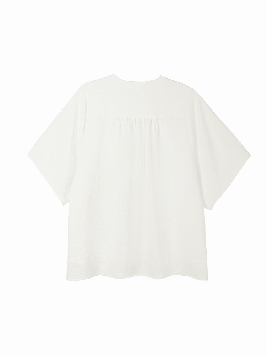 Women 89th + Madison | Button Front Dolman V-Neck Blouse