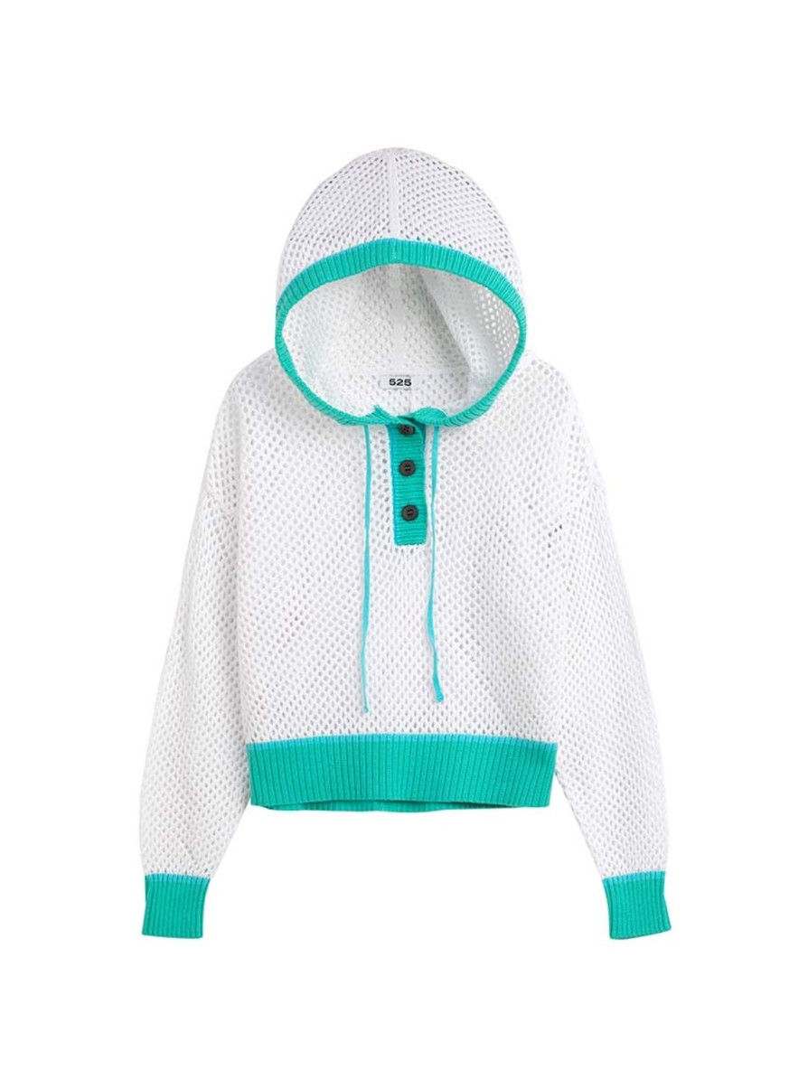 Women 525 America | Crochet Colorblock Hoodie