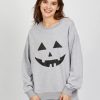 Women 89th + Madison | Jack O Lantern Graphic Sweatshirt Heather Grey