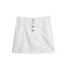 Women Daily Thread | Denim Button Fly Mini Skirt White