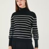 Women 89th + Madison | Stripe Mockneck Pullover