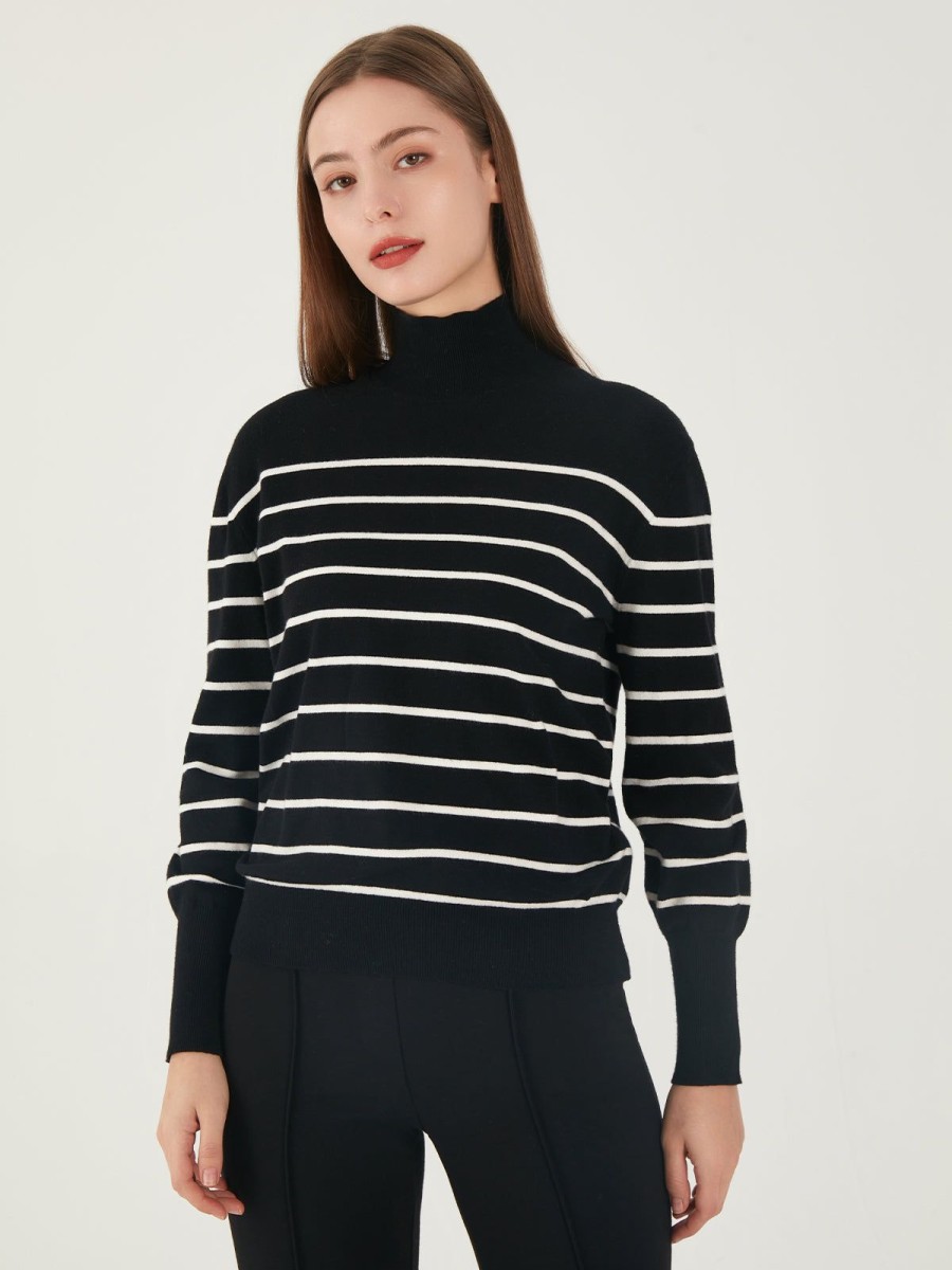 Women 89th + Madison | Stripe Mockneck Pullover