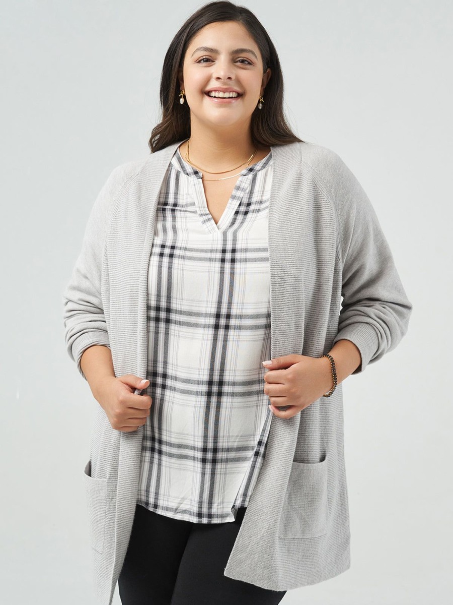 Women 89th + Madison | Raglan Sleeve Open Cardigan