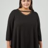 Women 89th + Madison | Pearl Embellished Crewneck Top Black Beauty