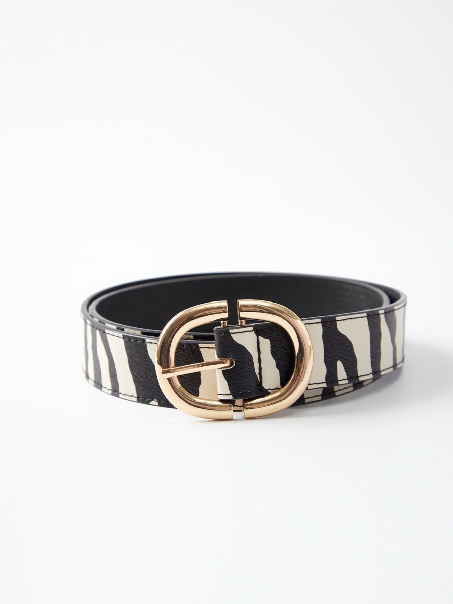 Accessories 89th + Madison | Print Belt Zebra