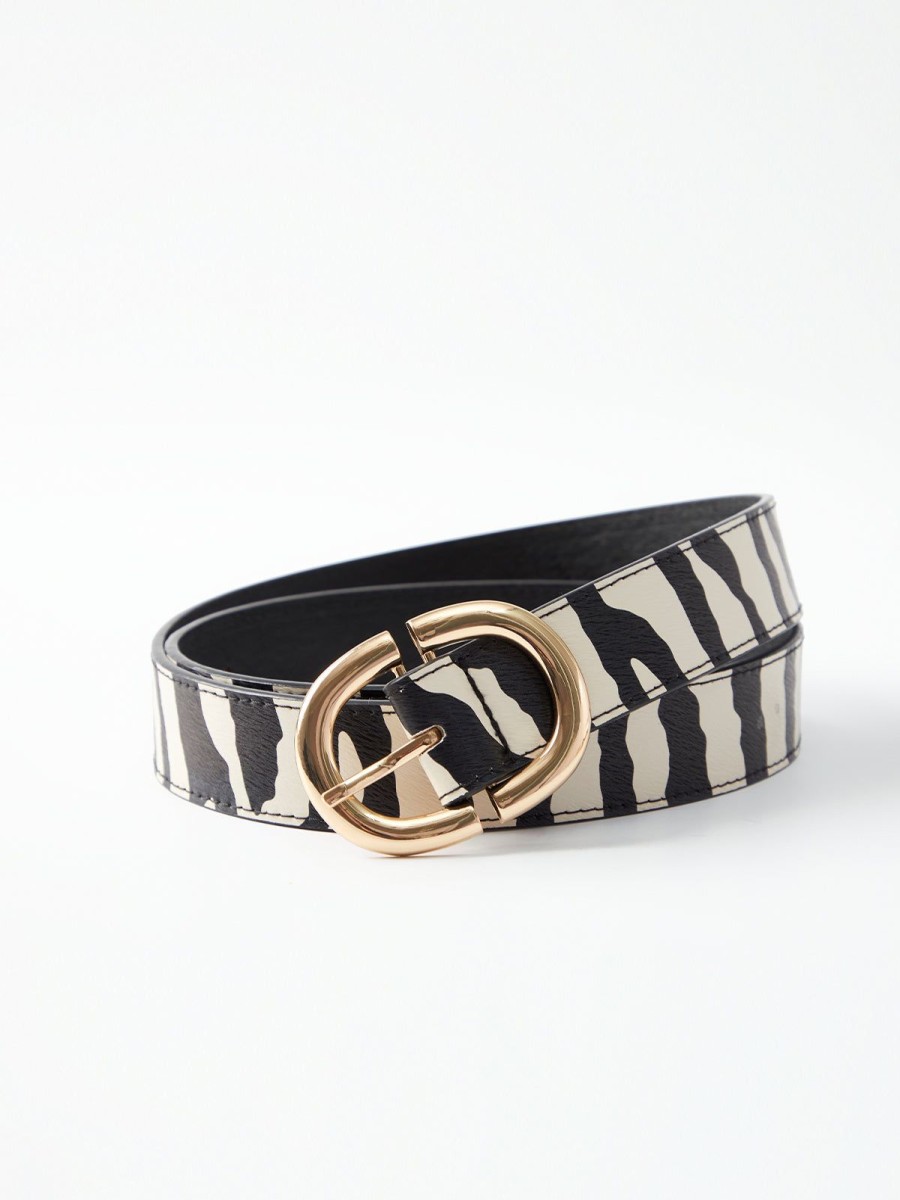 Accessories 89th + Madison | Print Belt Zebra