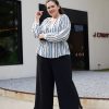 Women 89th + Madison | Scuba High-Rise Wide Leg Pants Black Beauty