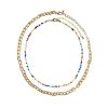 Accessories Daily Thread | Colorful Beaded And Small Link Chain Necklace Set Gold