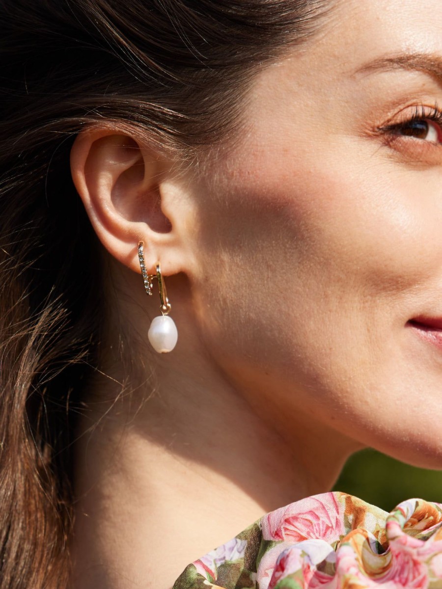 Accessories 89th + Madison | Pearl Dangle Earrings Gold