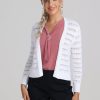 Women 89th + Madison | Pointelle Open Front Cardigan Bleached White