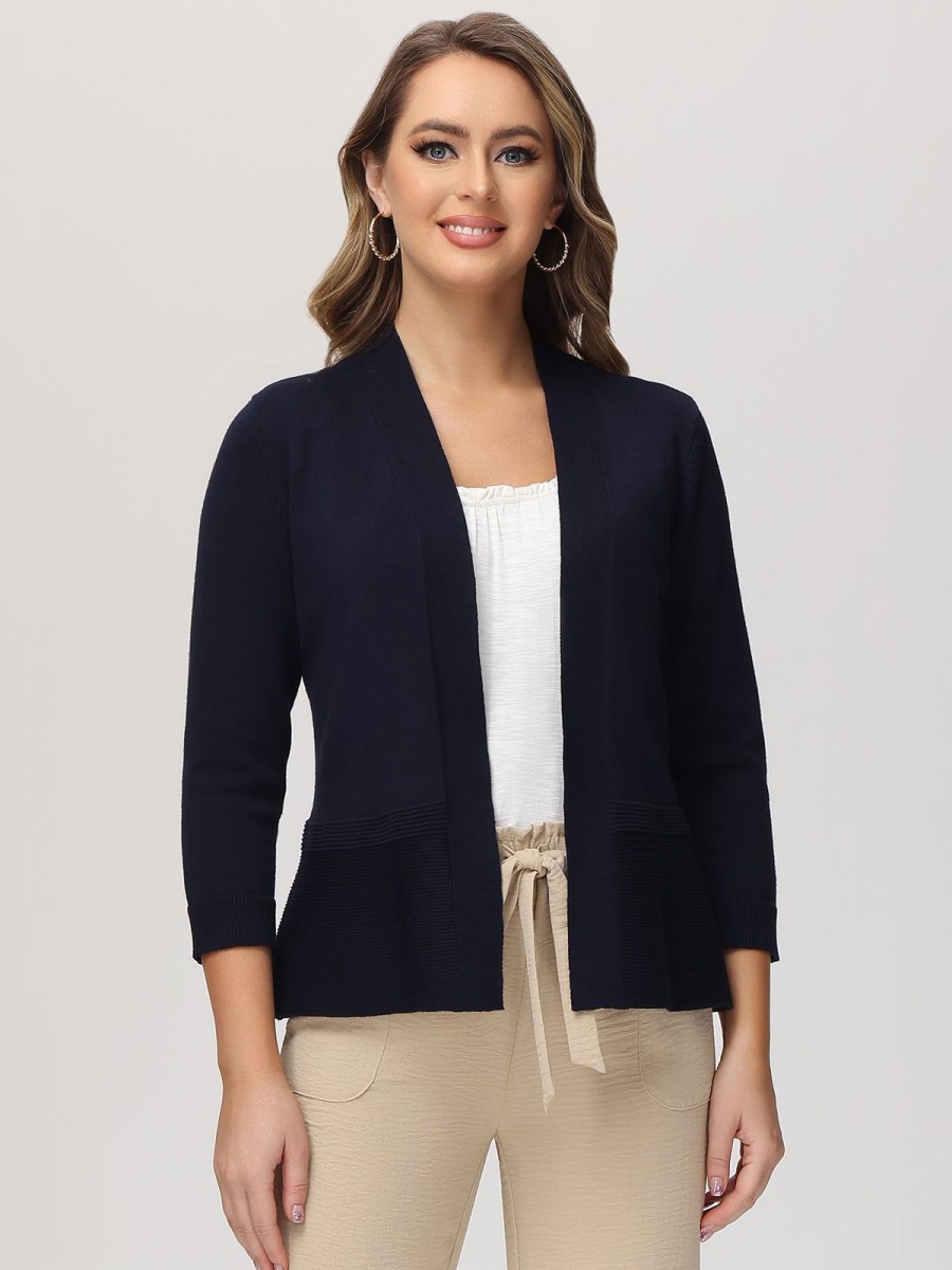 Women 89th + Madison | Rib Open-Front Cardigan