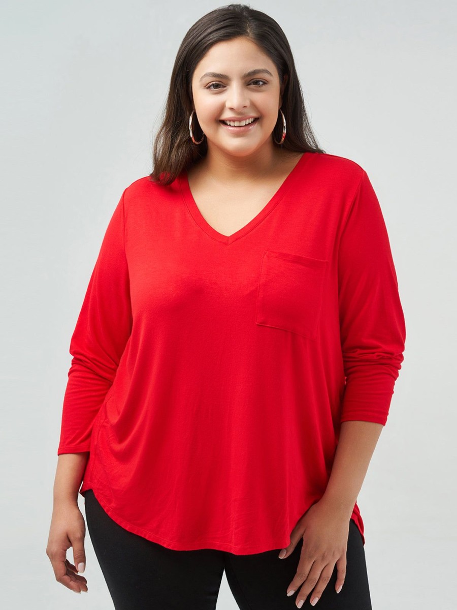 Women 89th + Madison | V-Neck Pocket Front Tee