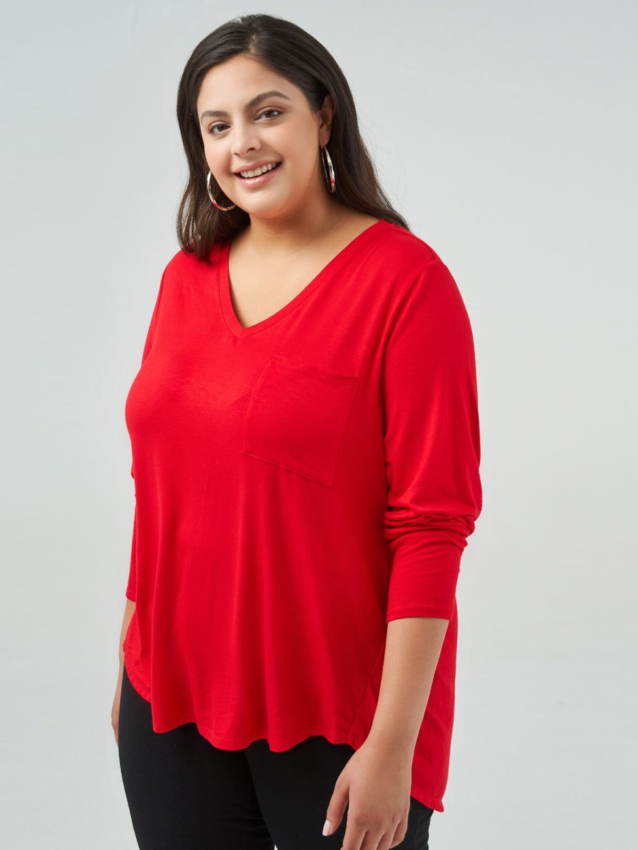 Women 89th + Madison | V-Neck Pocket Front Tee