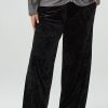 Women 89th + Madison | Mid-Rise Relaxed Velvet Pants Black Beauty