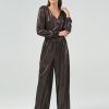 Women 89th + Madison | Metallic Wide Leg Jumpsuit Black Beauty