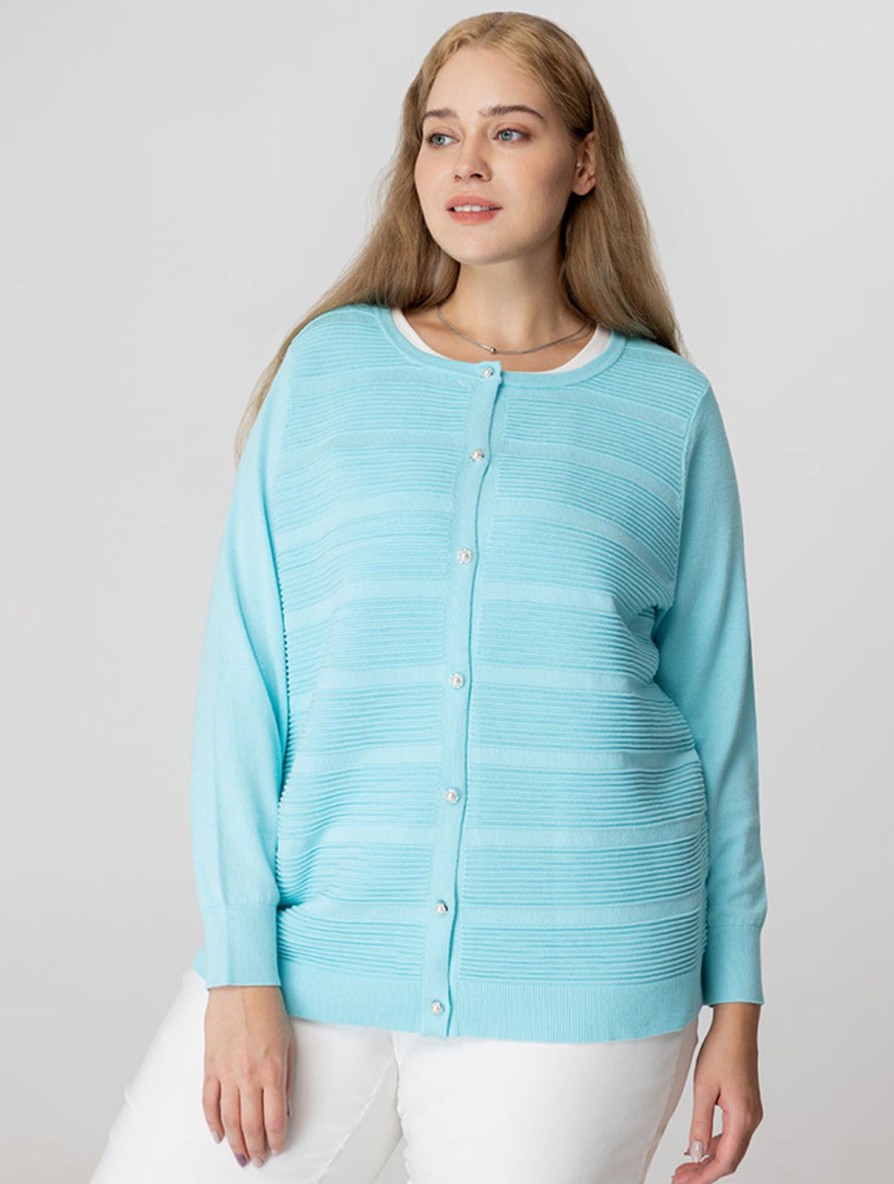 Women Redy | Front Ottoman Stitch Button-Up Cardigan