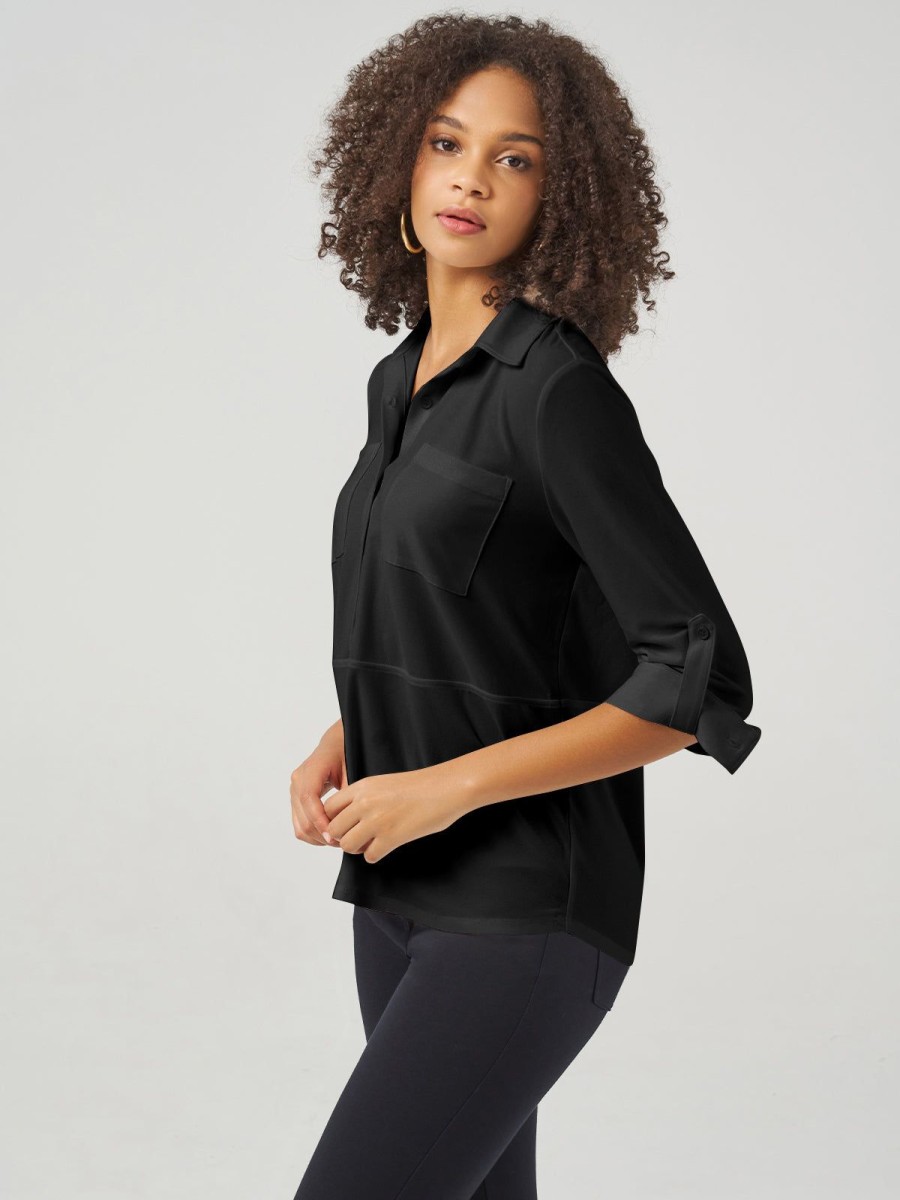 Women 89th + Madison | 3/4 Sleeve Popover Blouse