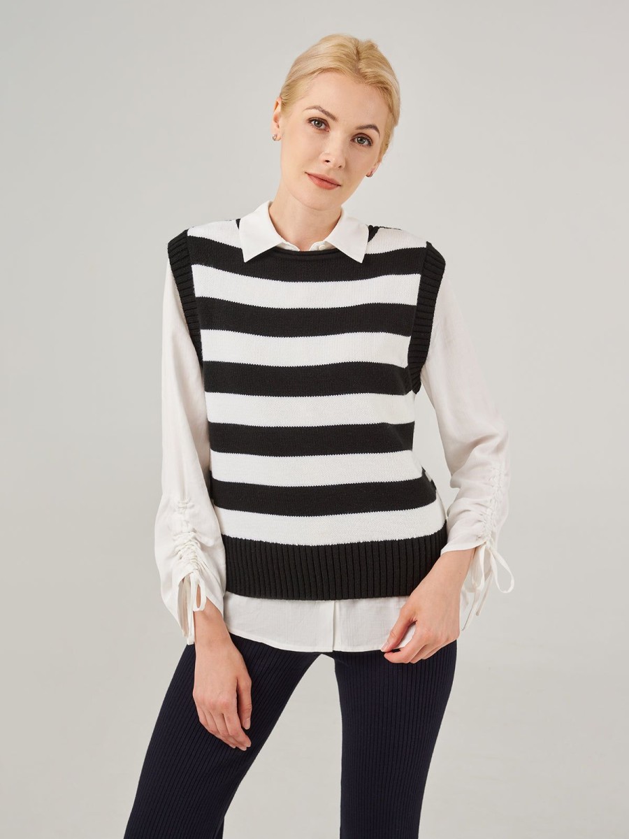 Women Adyson Parker | Blocked Stripe Vest