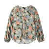 Women Frye | Floral Peasant Blouse Last Dance Floral Rpt Teal Combo