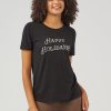 Women 89th + Madison | Happy Holidays Graphic Tee Black Beauty