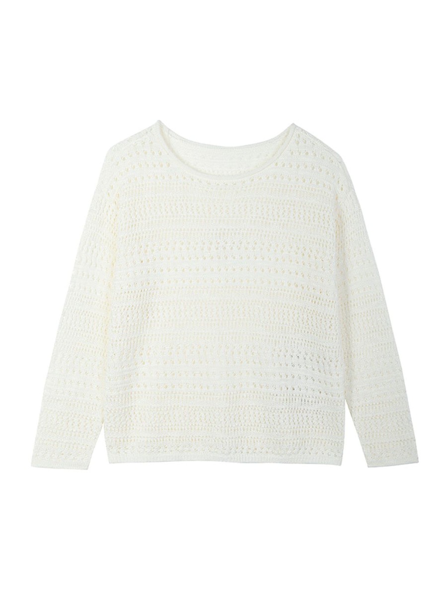 Women Frye | Drop Shoulder Pointelle Pullover