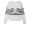 Women 525 America | The Lea: Stripe Distressed V-Neck Pullover