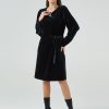 Women Adyson Parker | Tie Front Velour Dress Black