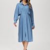 Women 89th + Madison | Button Front Batwing Sleeve Dress Glacier Lake