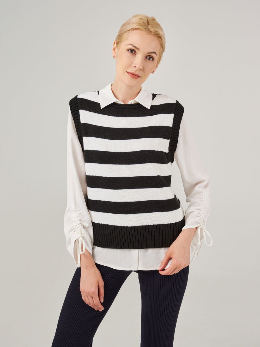 Women Adyson Parker | Blocked Stripe Vest