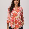 Women 89th + Madison | Floral Notch Neck Blouse