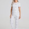 Women 89th + Madison | Heart Print Pajamas Set Bright White Combo