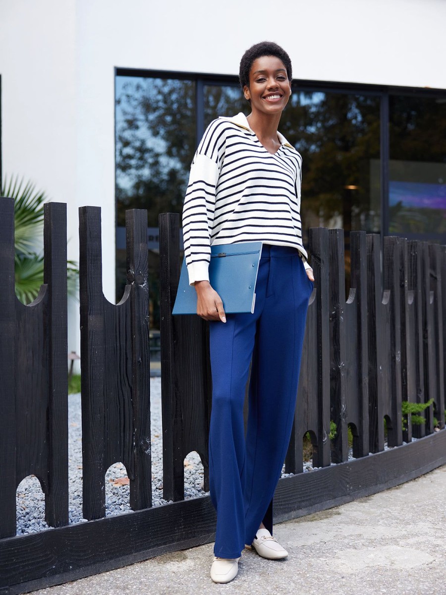 Women 89th + Madison | Twill High-Rise Straight Leg Pants