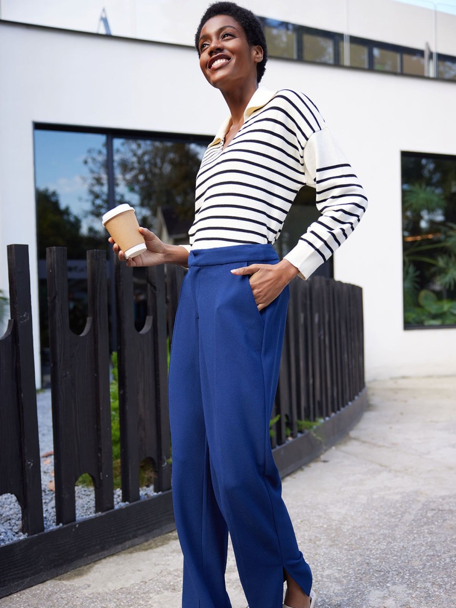 Women 89th + Madison | Twill High-Rise Straight Leg Pants