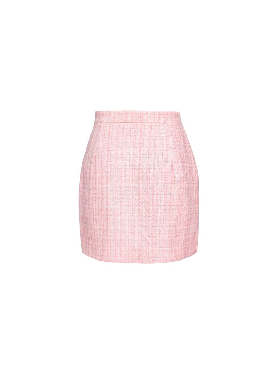 Women 89th + Madison | A-Line Tweed Skirt Malibu Pink Tweed