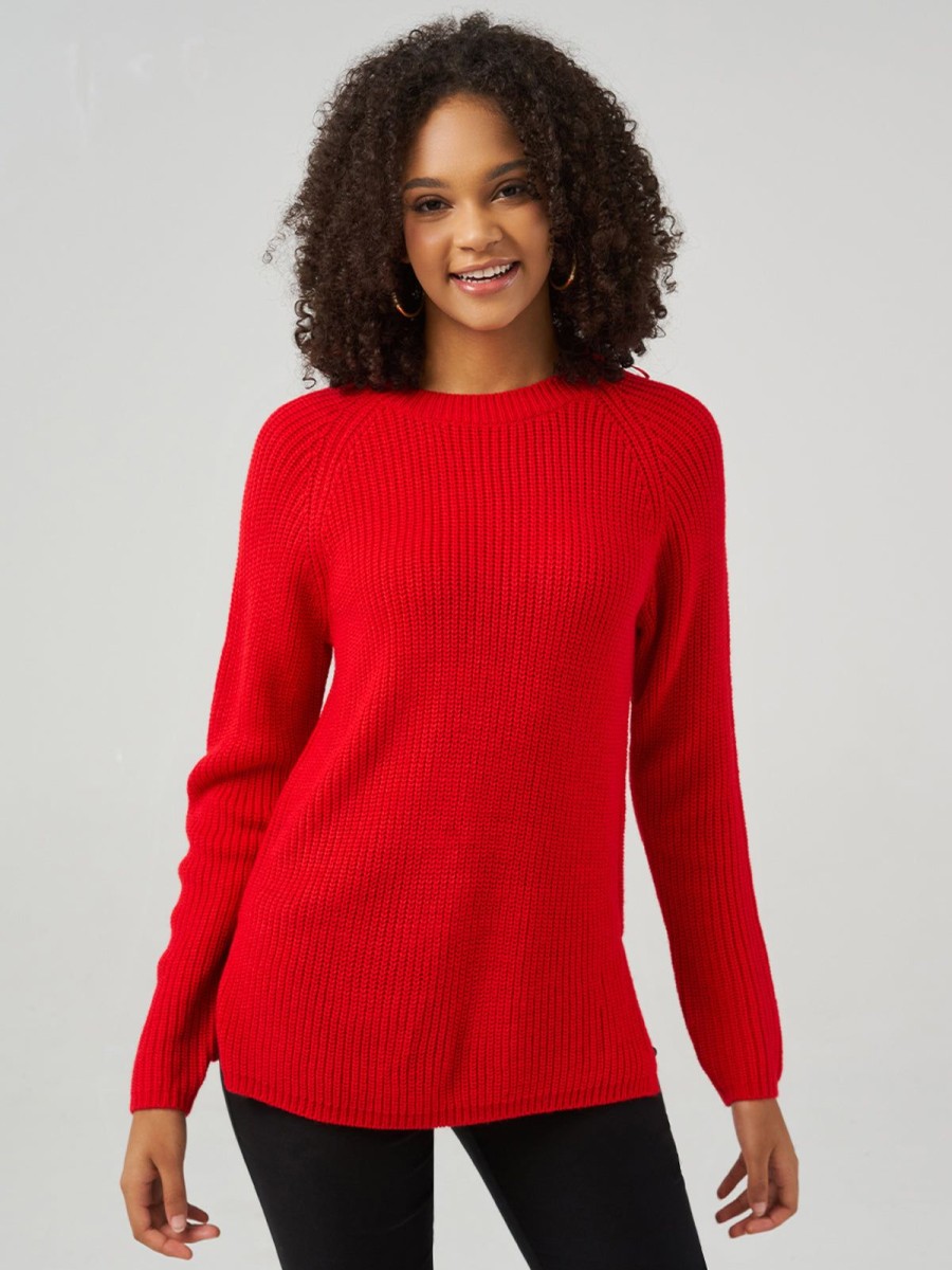 Women 89th + Madison | Shaker Crewneck Raglan Sleeve Pullover