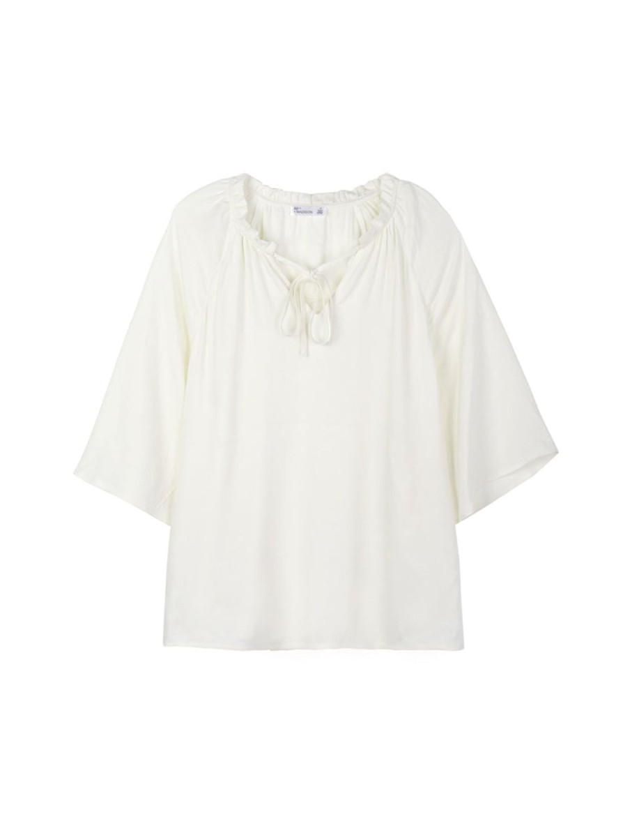 Women 89th + Madison | Tie V-Neck Blouse Chalk