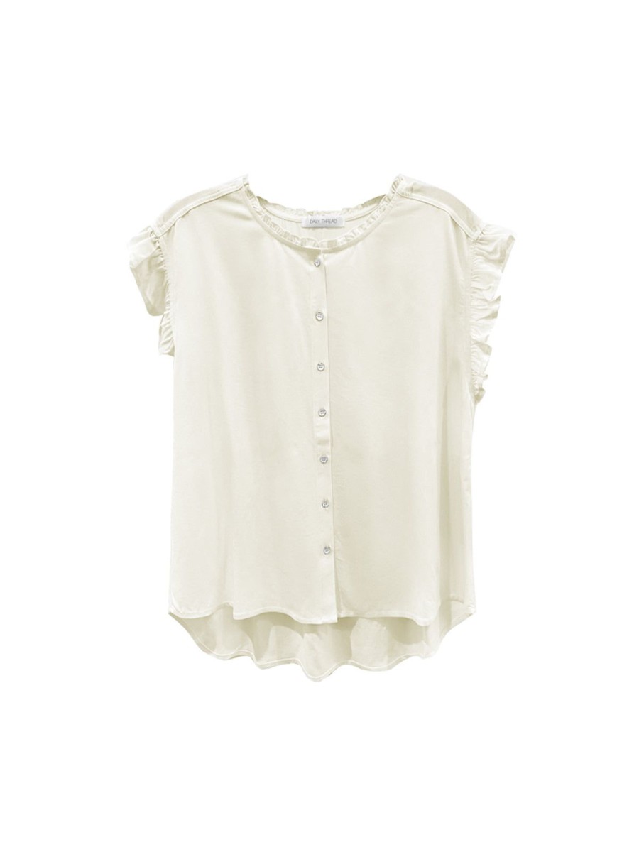 Women Frye | Flutter Sleeve Blouse Off White