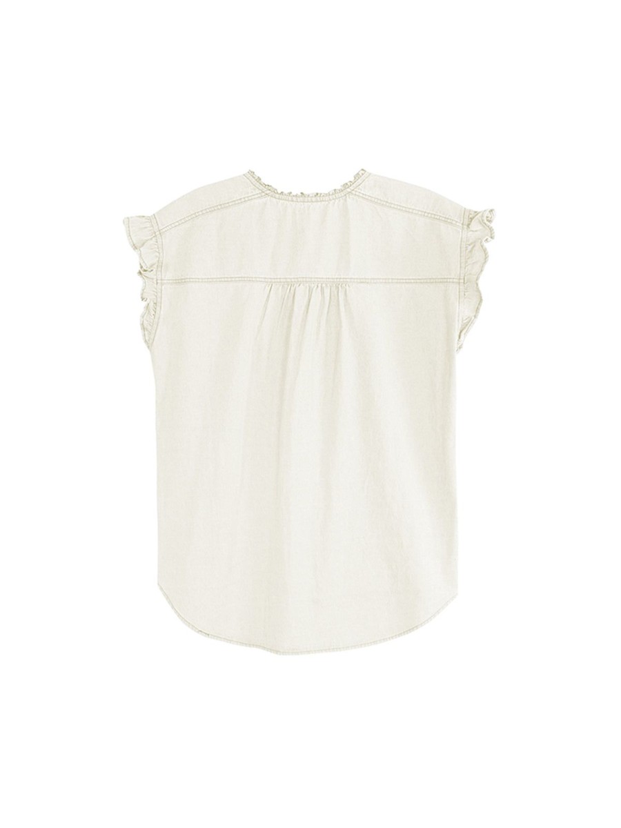 Women Frye | Flutter Sleeve Blouse Off White