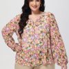 Women 89th + Madison | Floral Button-Up Top Full House Pink