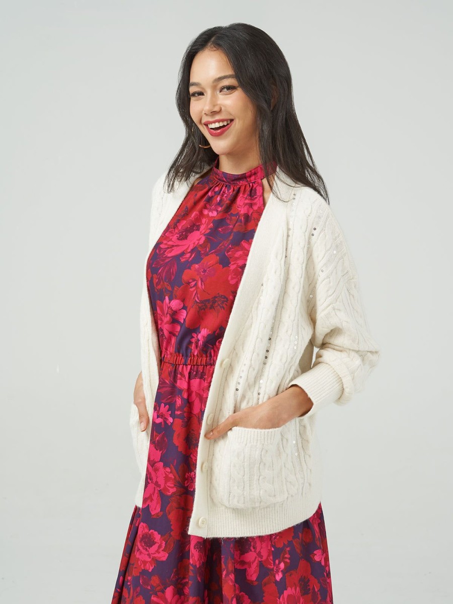 Women Adyson Parker | Sequin Cable Cardigan