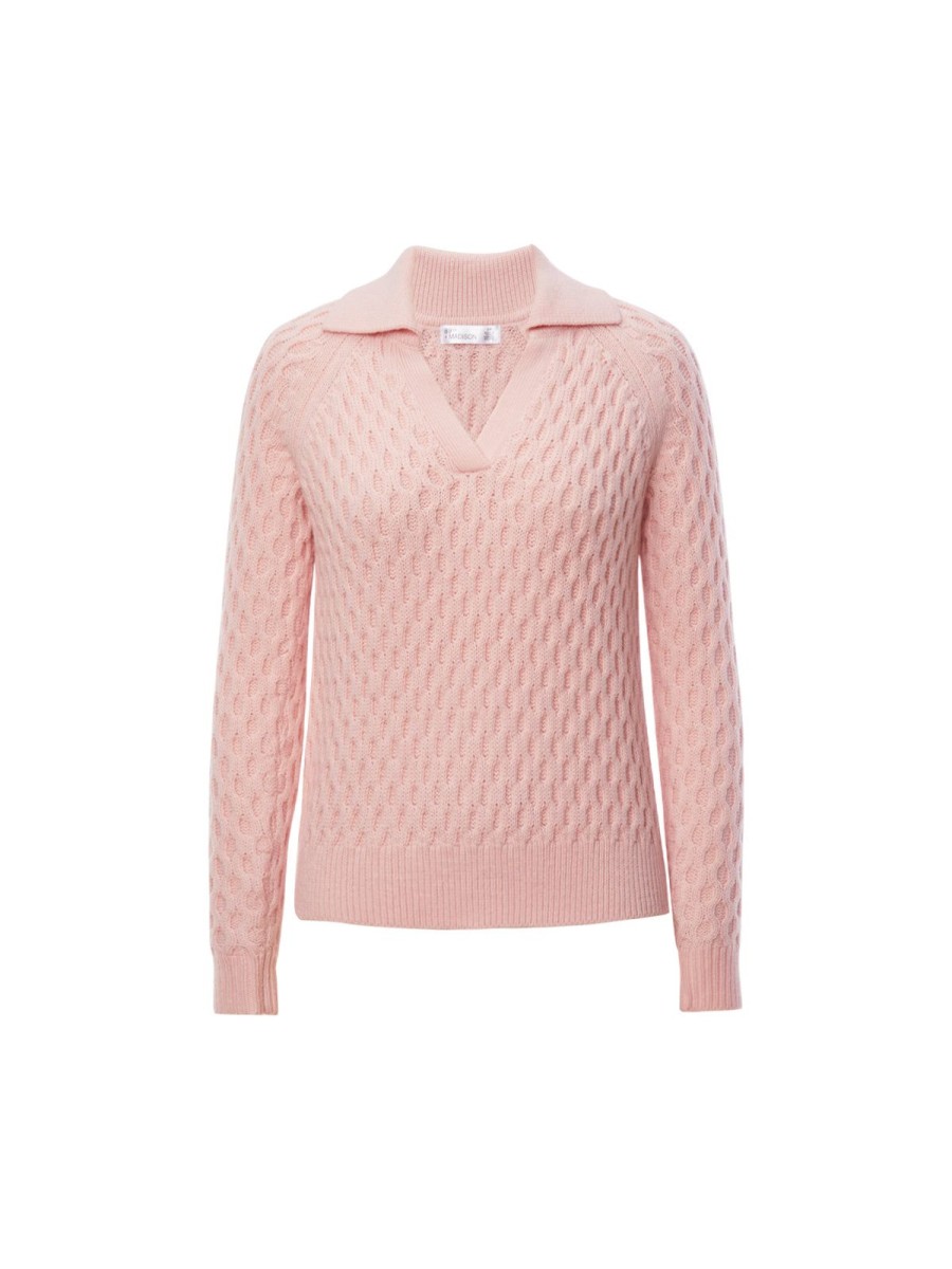 Women 89th + Madison | Cable V-Neck Collar Sweater Pullover