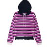 Women 525 America | The Alli: Stripe Distressed Relaxed Hoodie Orchid Multi