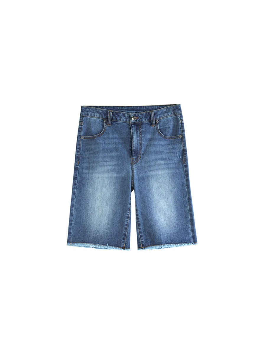 Women 89th + Madison | Bermuda Denim Short Medium Blue Wash