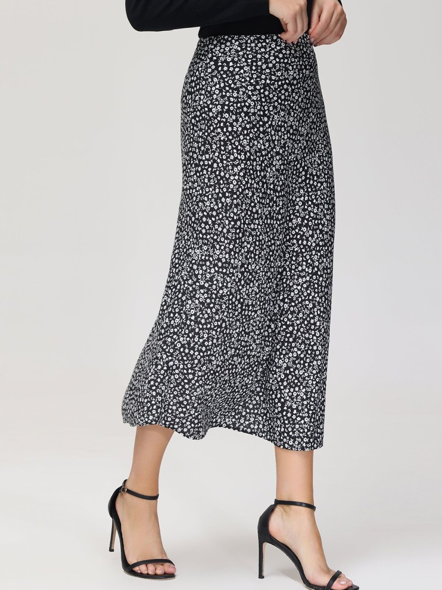 Women 89th + Madison | Floral Maxi Skirt Small Gift Black