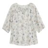 Women Daily Thread | Floral Tie Split Neck Top Chalk Combo