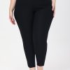 Women 89th + Madison | Luxe Stretch Millennium Paperclip Grommet Ankle Pants Black Soot