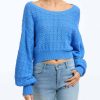 Women 525 America | Crochet Cropped Pullover Pool