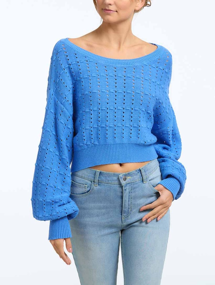 Women 525 America | Crochet Cropped Pullover Pool