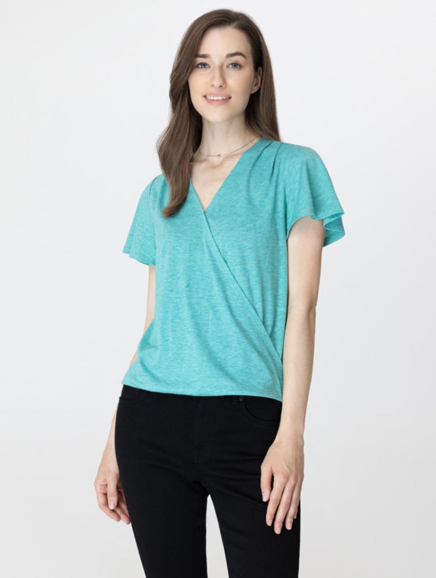 Women 89th + Madison | Flutter Sleeve Wrap Top